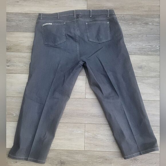 Blue Delta bespoke custom seamstress made in USA jeans grey & white stitch short - Picture 2 of 11